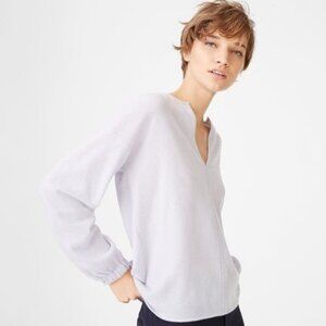 Club Monaco split V neck cashmere sweater white women's size XS